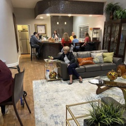 We thank all of our residents that came out for an awesome Bingo Night and to Verizon for providing us with refreshments! We can't wait to start planning our next Bingo event! a group of people in a clubhouse playing bingo