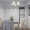 dining area with a table and chairs and a laundry closet in the background